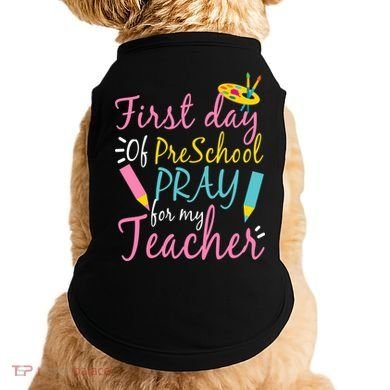 Preschool Pre K Pray For My Teacher Funny Doggie Tank