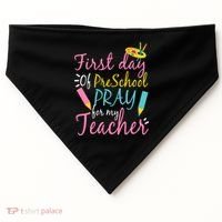 Preschool Pre K Pray For My Teacher Funny USA-Made Doggie Bandana thumb 0