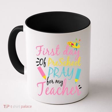 Preschool Pre K Pray For My Teacher Funny Coffee Mug