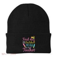 Preschool Pre K Pray For My Teacher Funny Beanie thumb 0