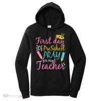 Preschool Pre K Pray For My Teacher Funny Women's Hoodie thumb 0