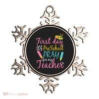 Preschool Pre K Pray For My Teacher Funny Ornament thumb 0