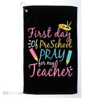 Preschool Pre K Pray For My Teacher Funny Golf Towel thumb 0