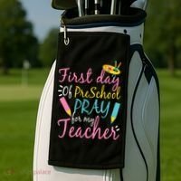 Preschool Pre K Pray For My Teacher Funny Golf Towel thumb 2