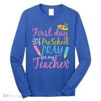 Preschool Pre K Pray For My Teacher Funny Long Sleeve Shirt thumb 0