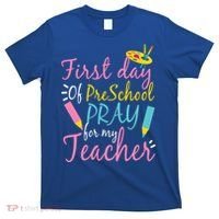 Preschool Pre K Pray For My Teacher Funny T-Shirt thumb 0