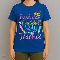 Preschool Pre K Pray For My Teacher Funny T-Shirt thumb 4