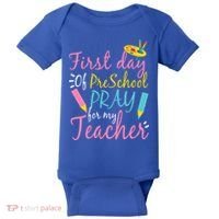 Preschool Pre K Pray For My Teacher Funny Baby Bodysuit thumb 0