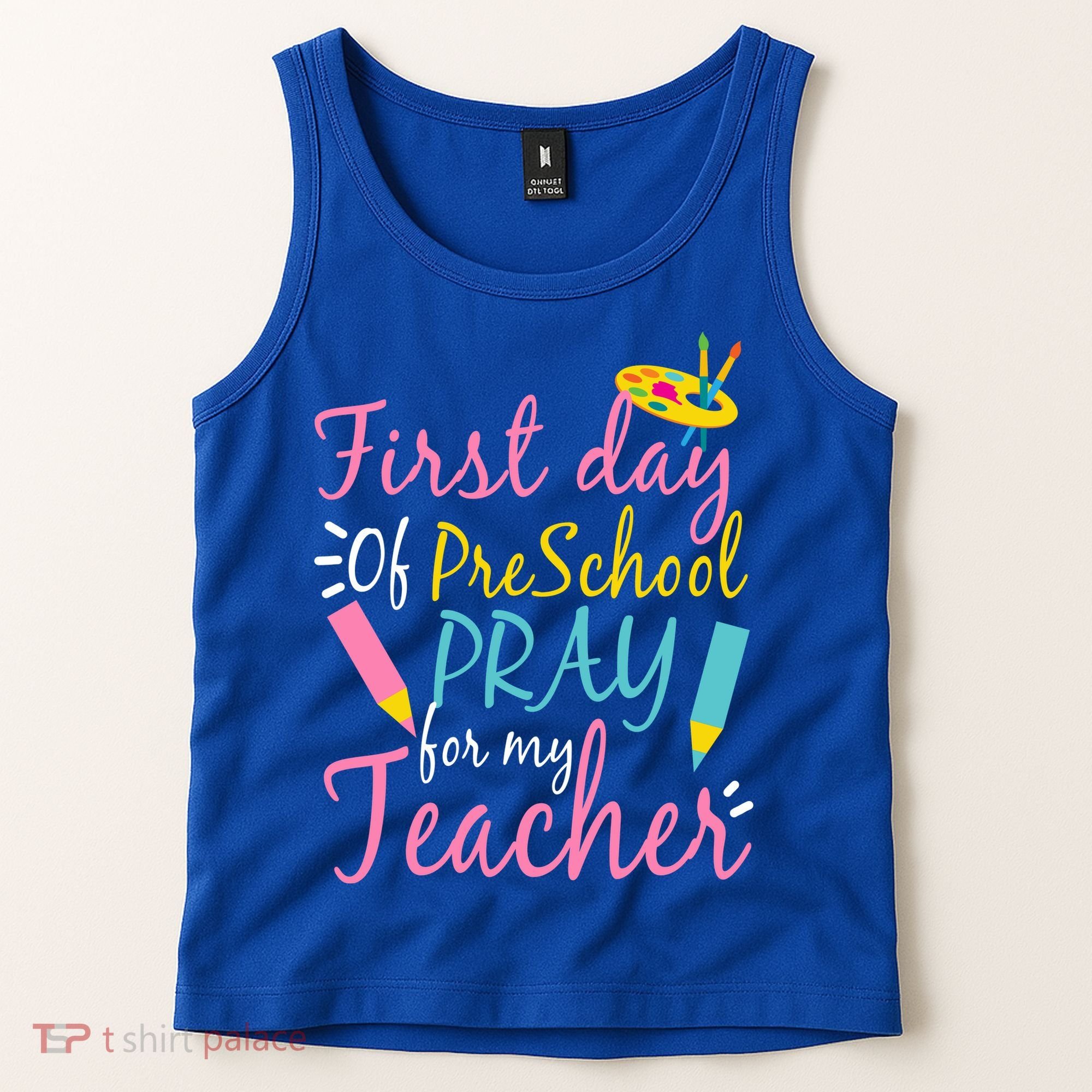 Preschool Pre K Pray For My Teacher Funny Tank Top