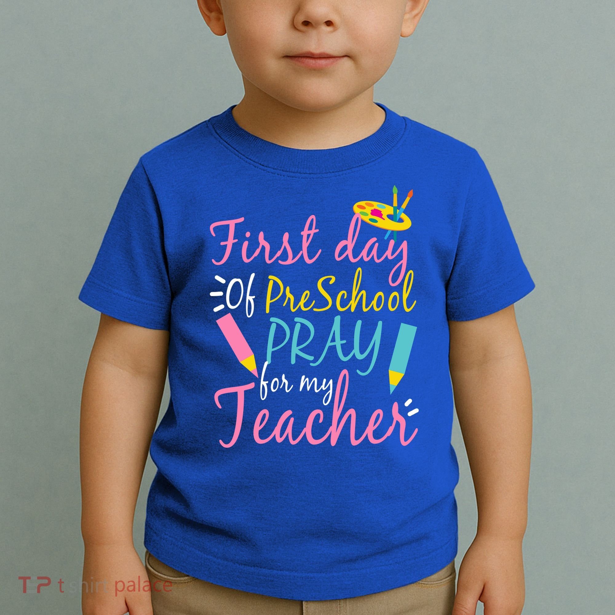 Preschool Pre K Pray For My Teacher Funny Toddler T-Shirt