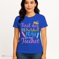 Preschool Pre K Pray For My Teacher Funny Women's T-Shirt thumb 4