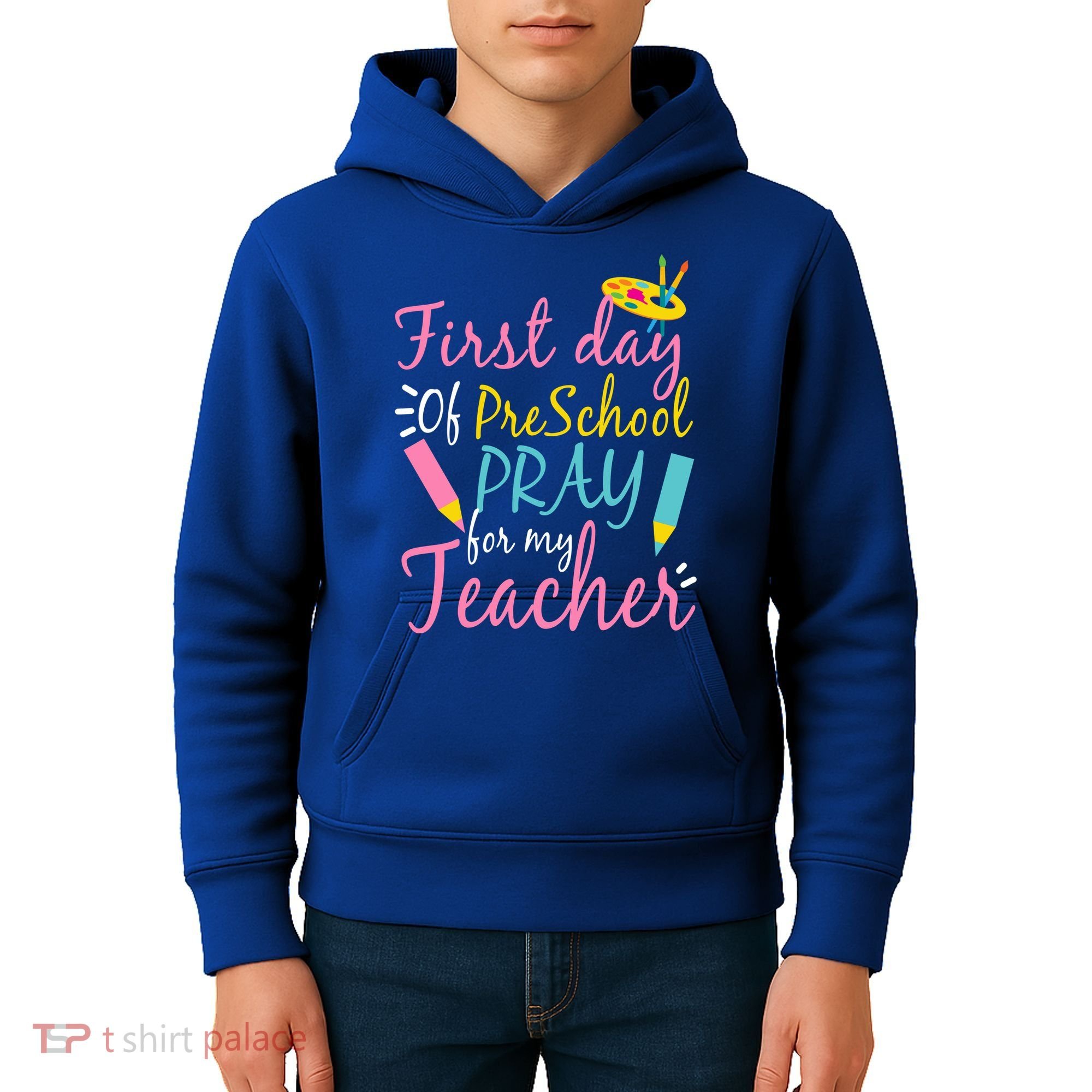 Preschool Pre K Pray For My Teacher Funny Kids Hoodie