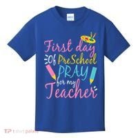 Preschool Pre K Pray For My Teacher Funny Kids T-Shirt thumb 0