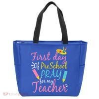 Preschool Pre K Pray For My Teacher Funny Tote Bag thumb 0