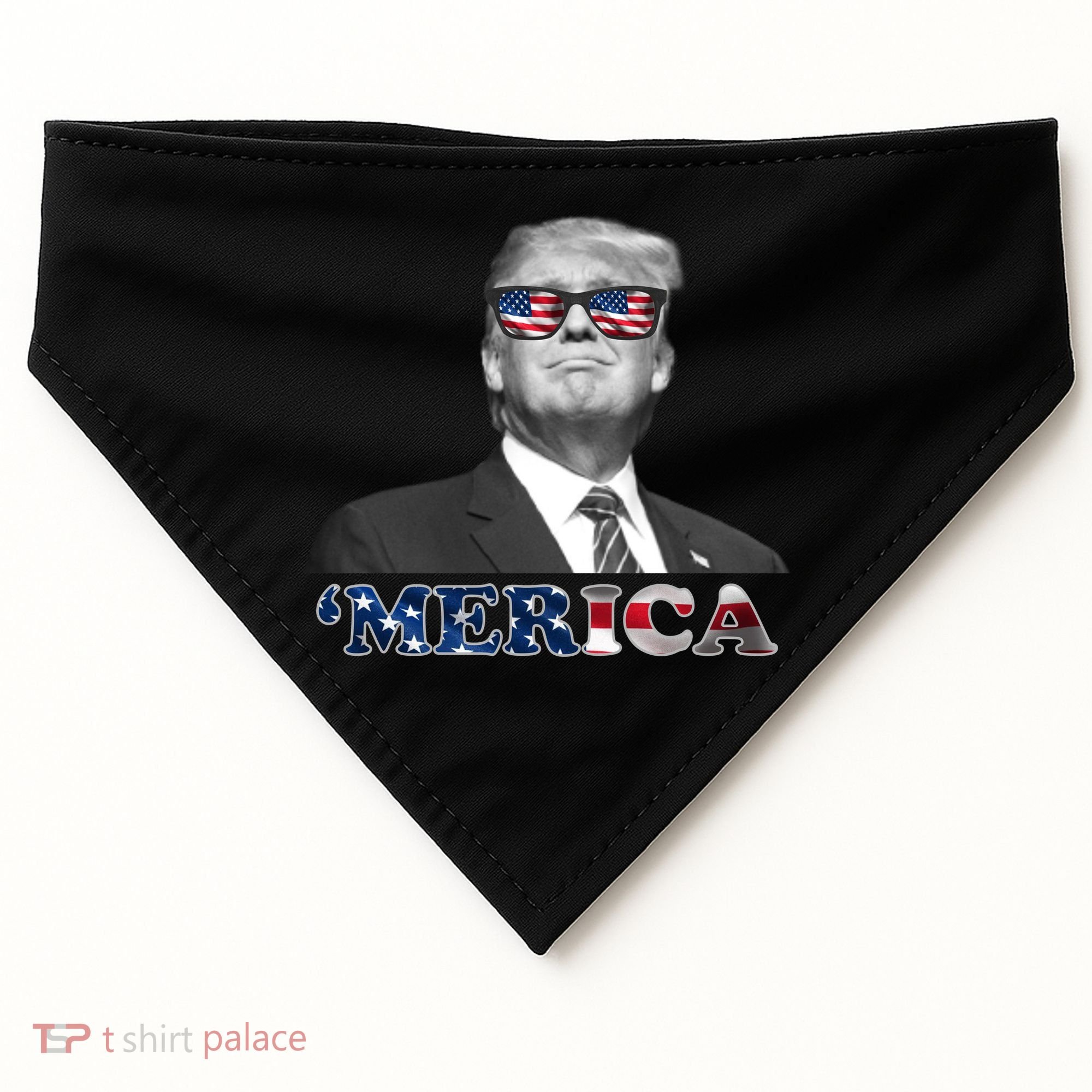 President Donald Trump Merica Patriotic USA Flag USA-Made Doggie Bandana