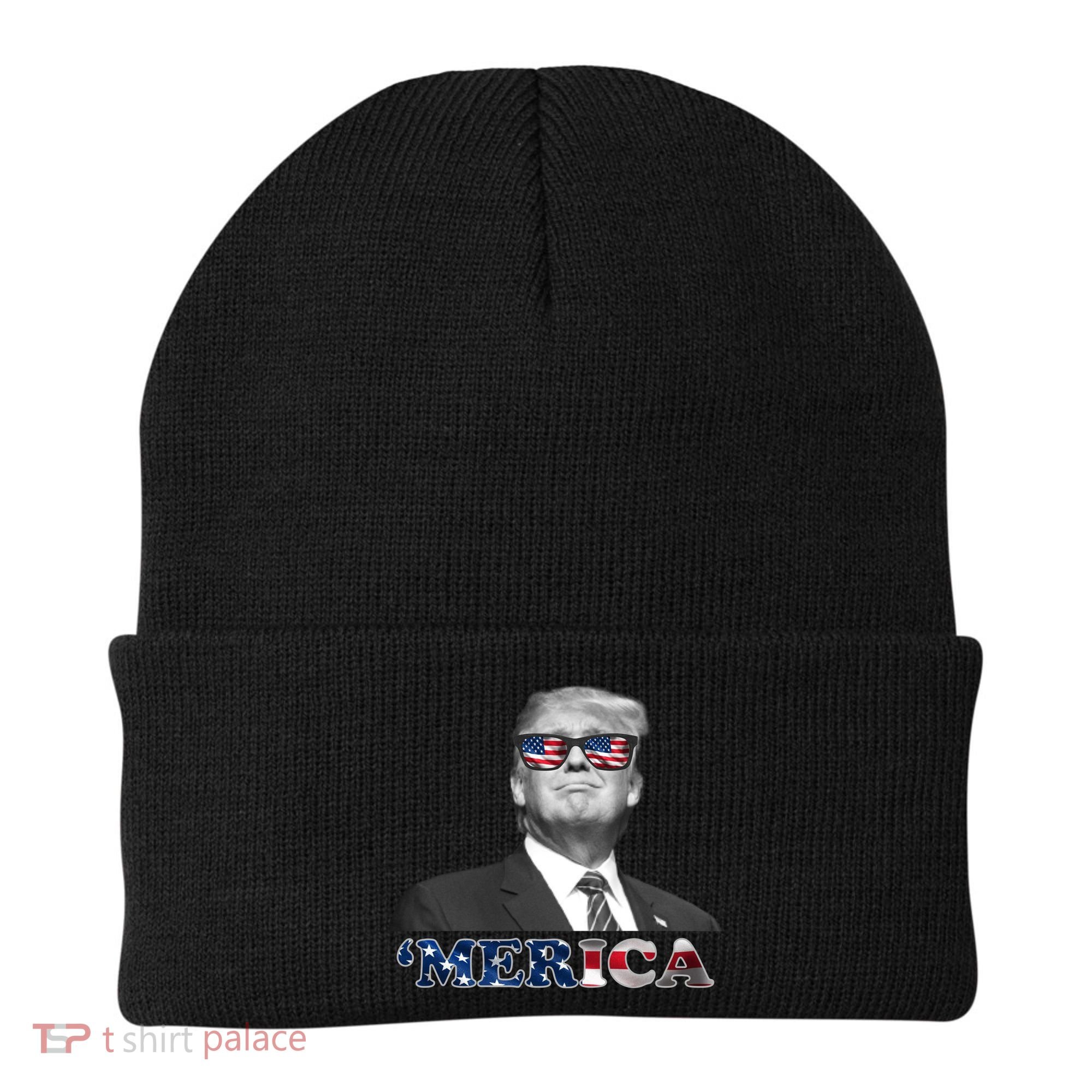 President Donald Trump Merica Patriotic USA Flag Beanie