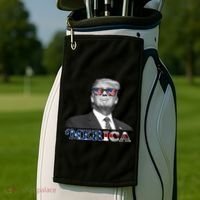 President Donald Trump Merica Patriotic USA Flag Golf Towel thumb 2