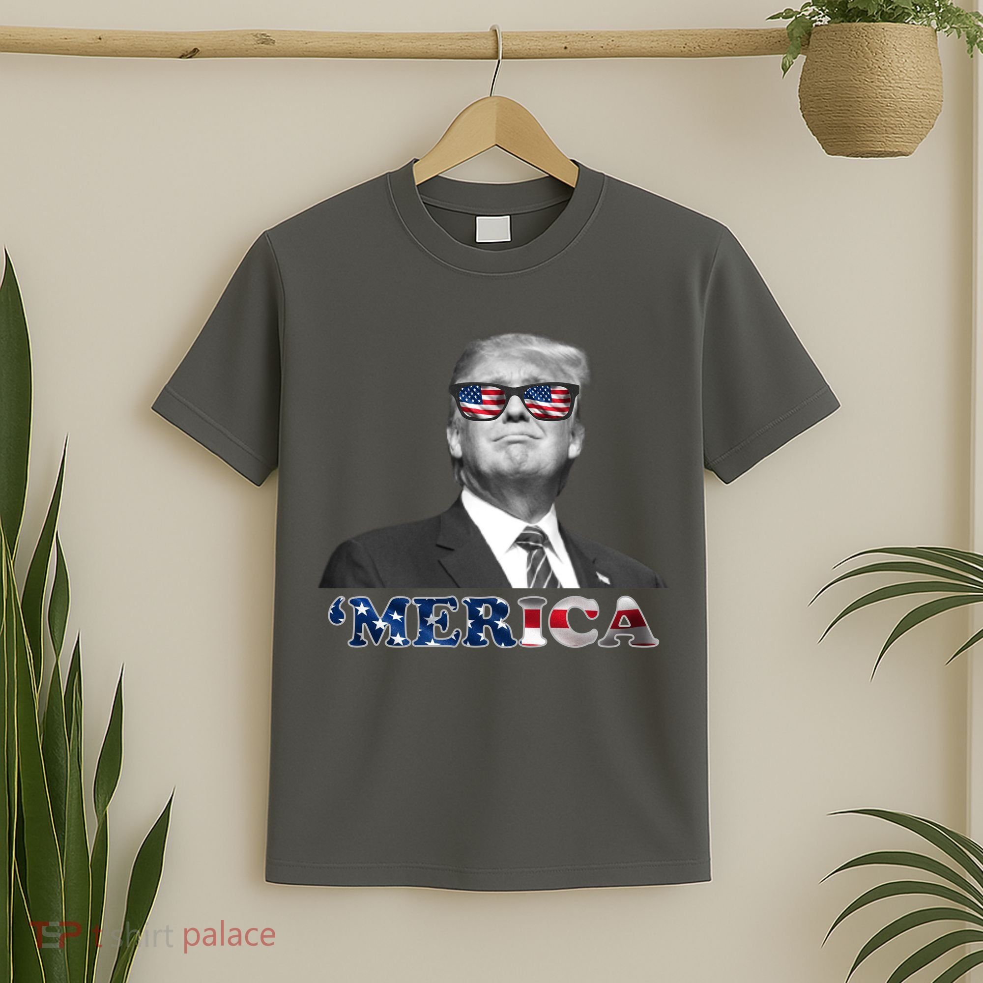 President Donald Trump Merica Patriotic USA Flag T-Shirt