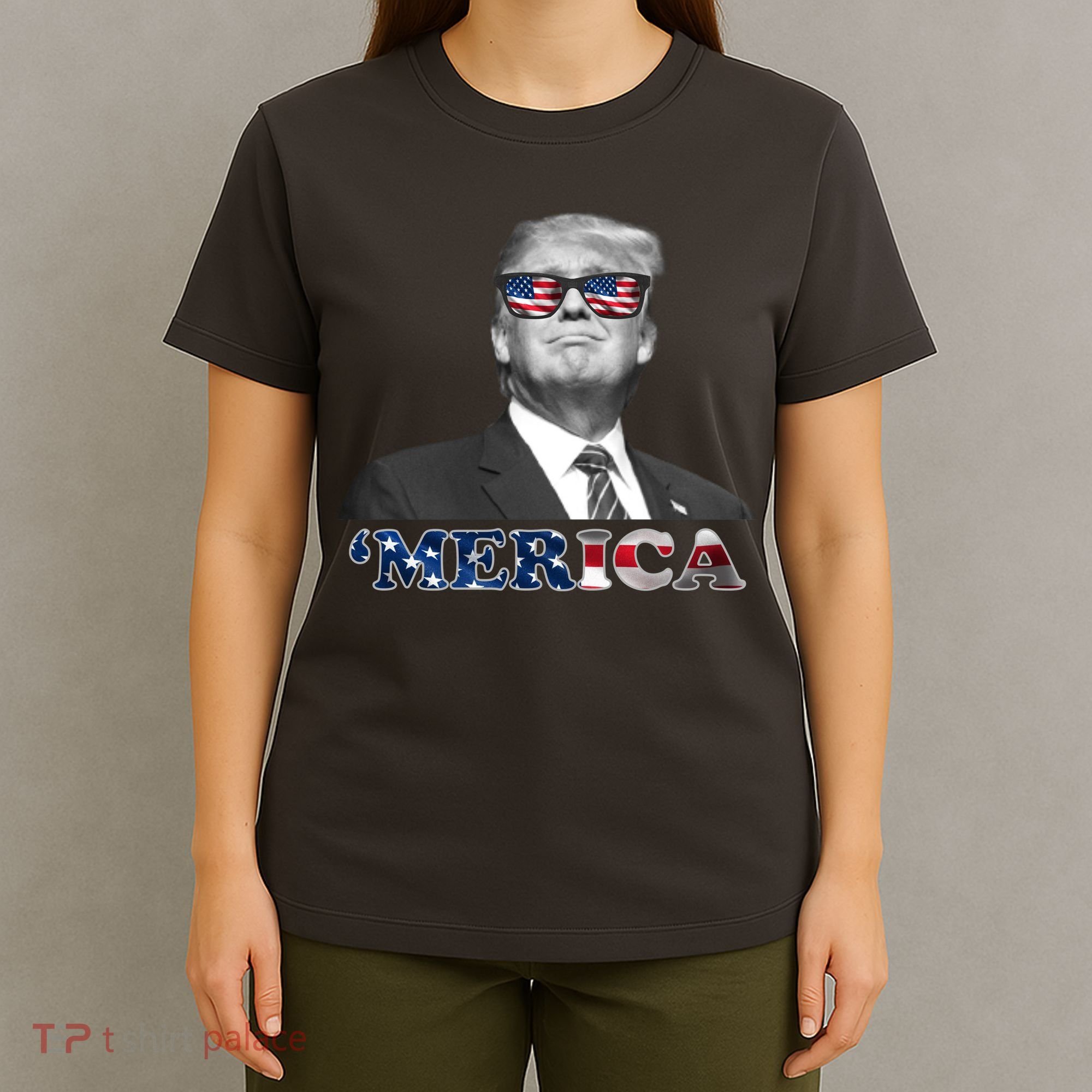 President Donald Trump Merica Patriotic USA Flag T-Shirt