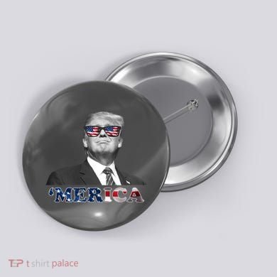 President Donald Trump Merica Patriotic USA Flag Button