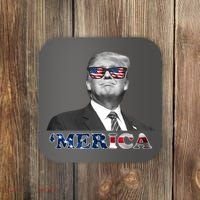 President Donald Trump Merica Patriotic USA Flag Coaster thumb 0
