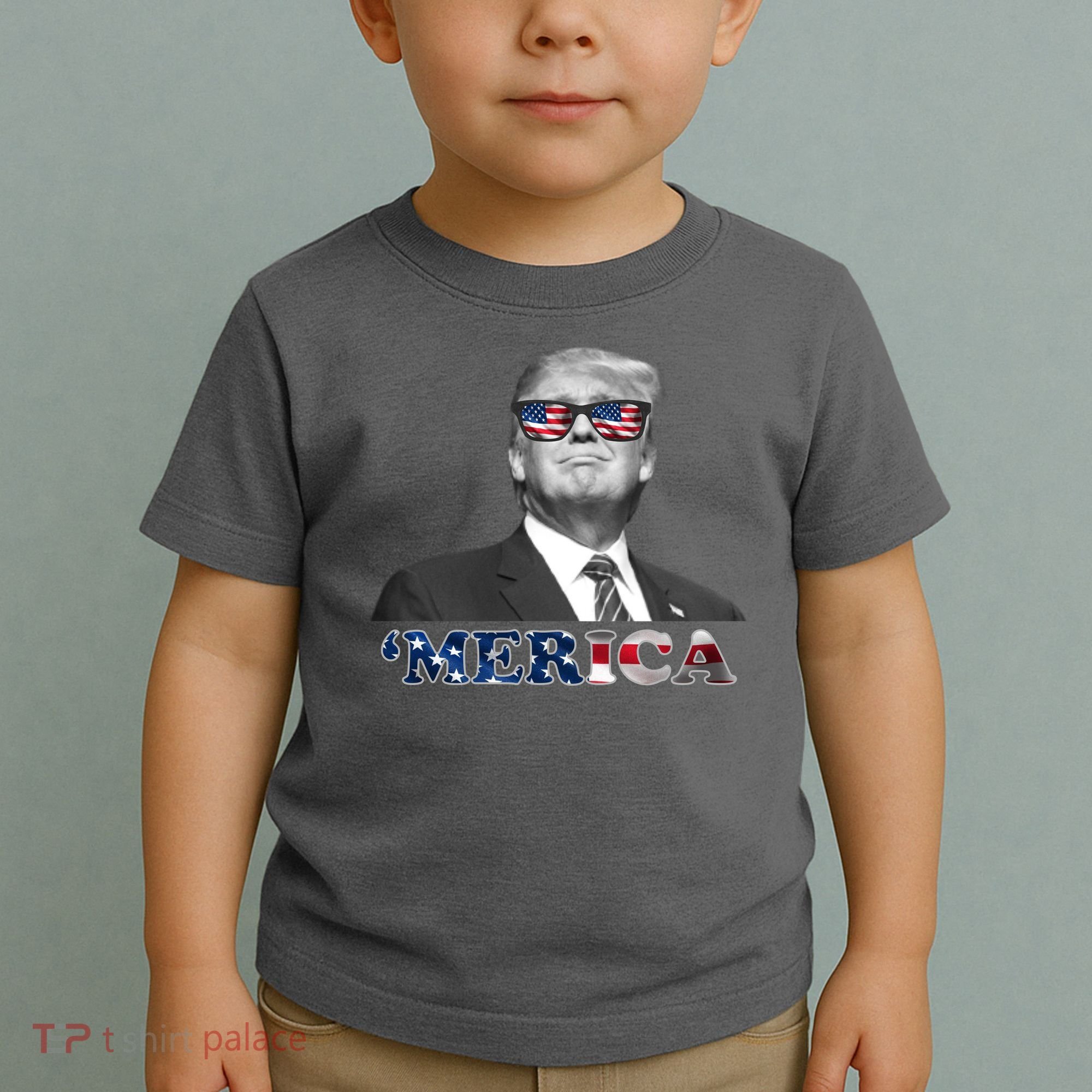 President Donald Trump Merica Patriotic USA Flag Toddler T-Shirt