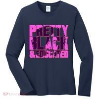 Pretty Black & Educated Black History Month Women's Long Sleeve Shirt thumb 0