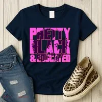 Pretty Black & Educated Black History Month Women's T-Shirt thumb 3