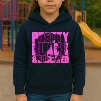 Pretty Black & Educated Black History Month Kids Hoodie thumb 3
