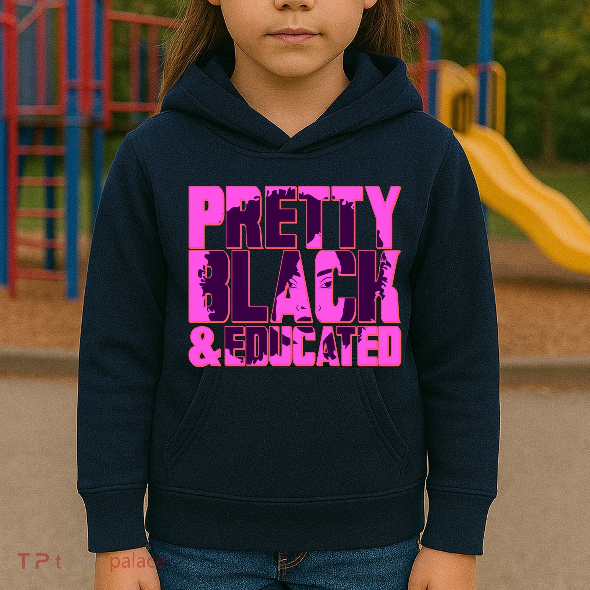 Pretty Black & Educated Black History Month Kids Hoodie