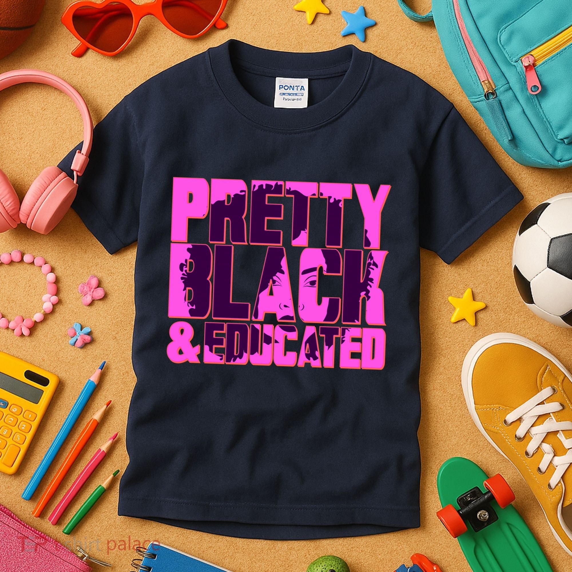 Pretty Black & Educated Black History Month Kids T-Shirt