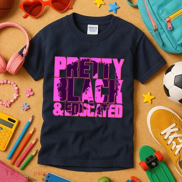 Pretty Black & Educated Black History Month Kids T-Shirt