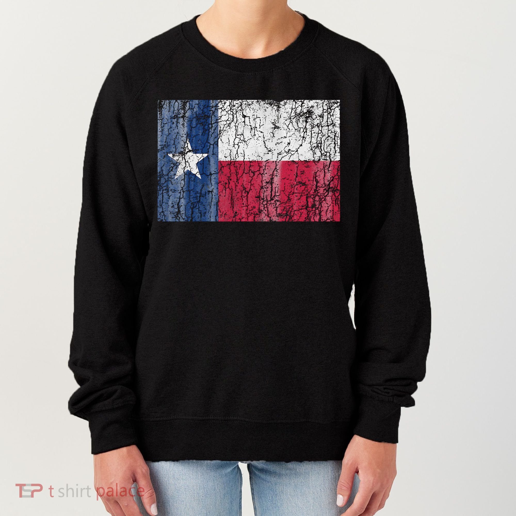 Patriotic Retro Flag Of Texas Women's Sweatshirt