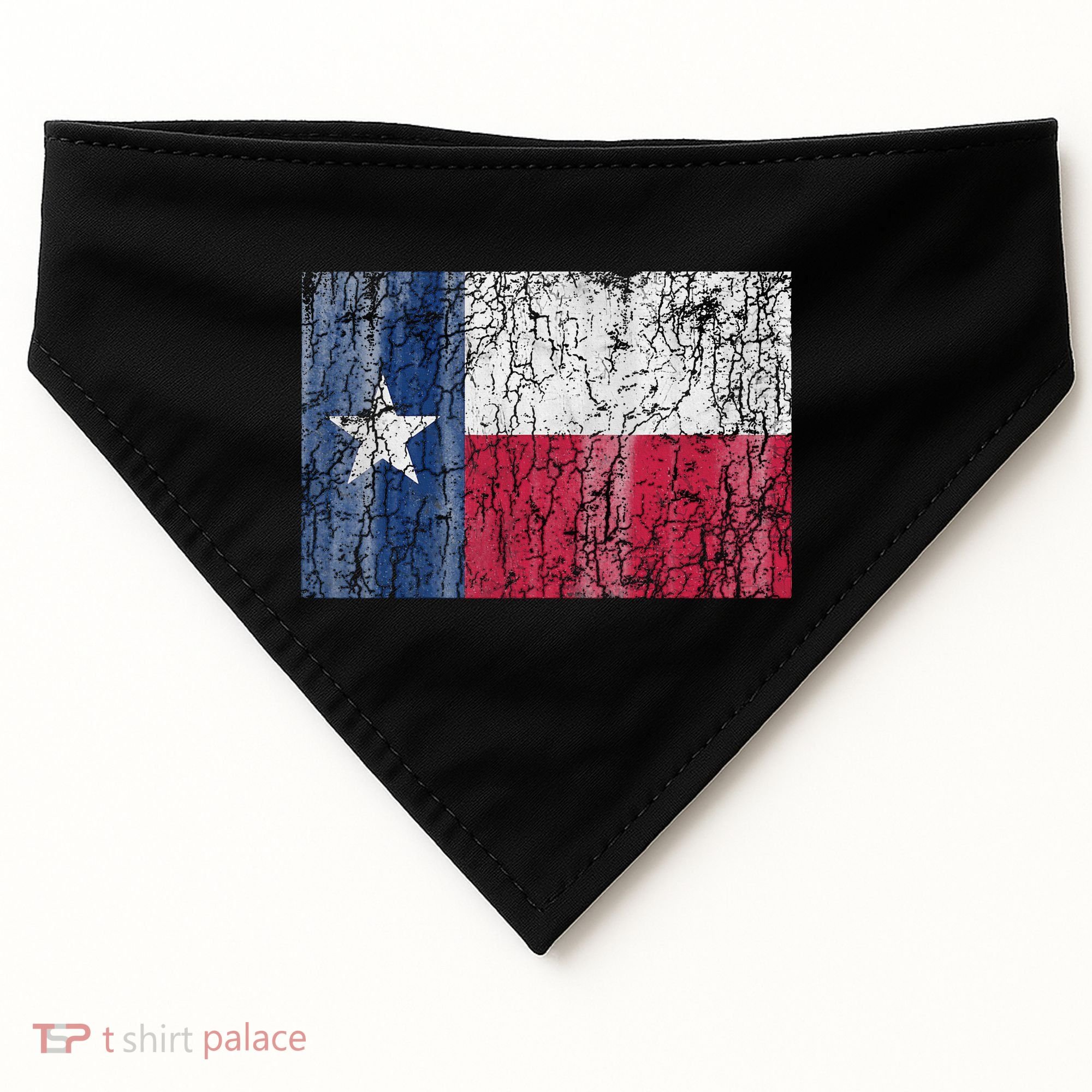 Patriotic Retro Flag Of Texas USA-Made Doggie Bandana