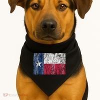 Patriotic Retro Flag Of Texas USA-Made Doggie Bandana thumb 1