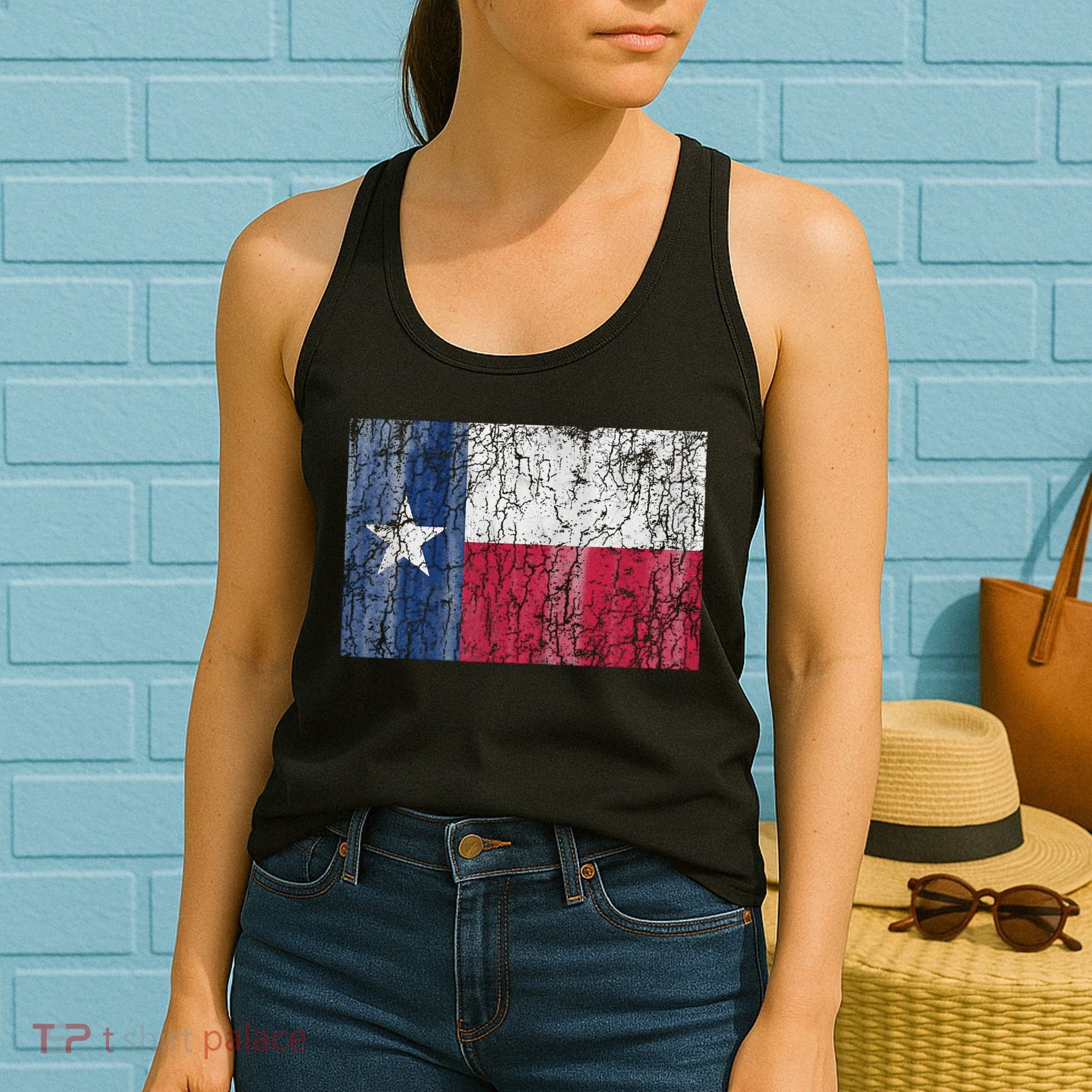 Patriotic Retro Flag Of Texas Women's Tank Top