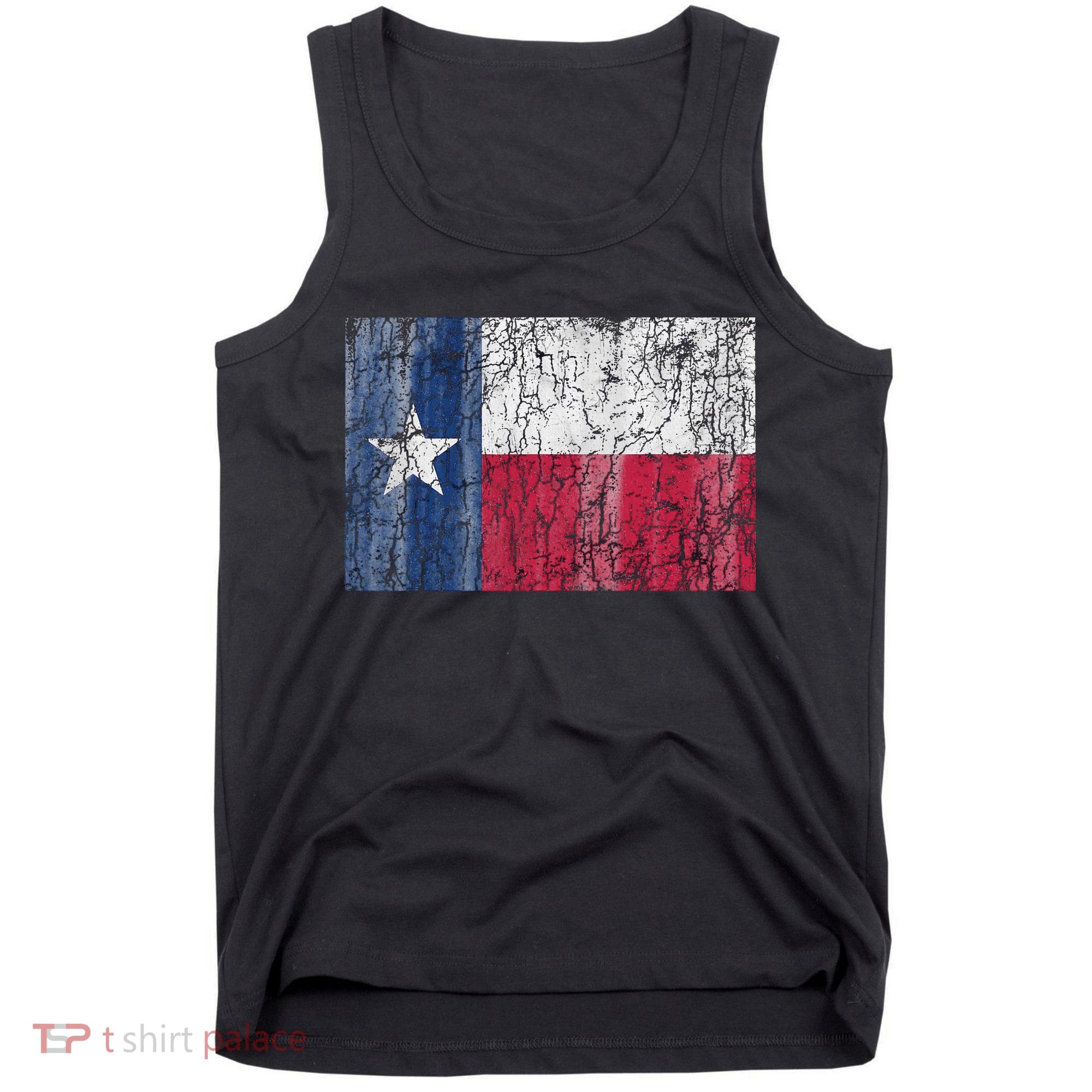 Patriotic Retro Flag Of Texas Tank Top