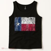 Patriotic Retro Flag Of Texas Tank Top thumb 2