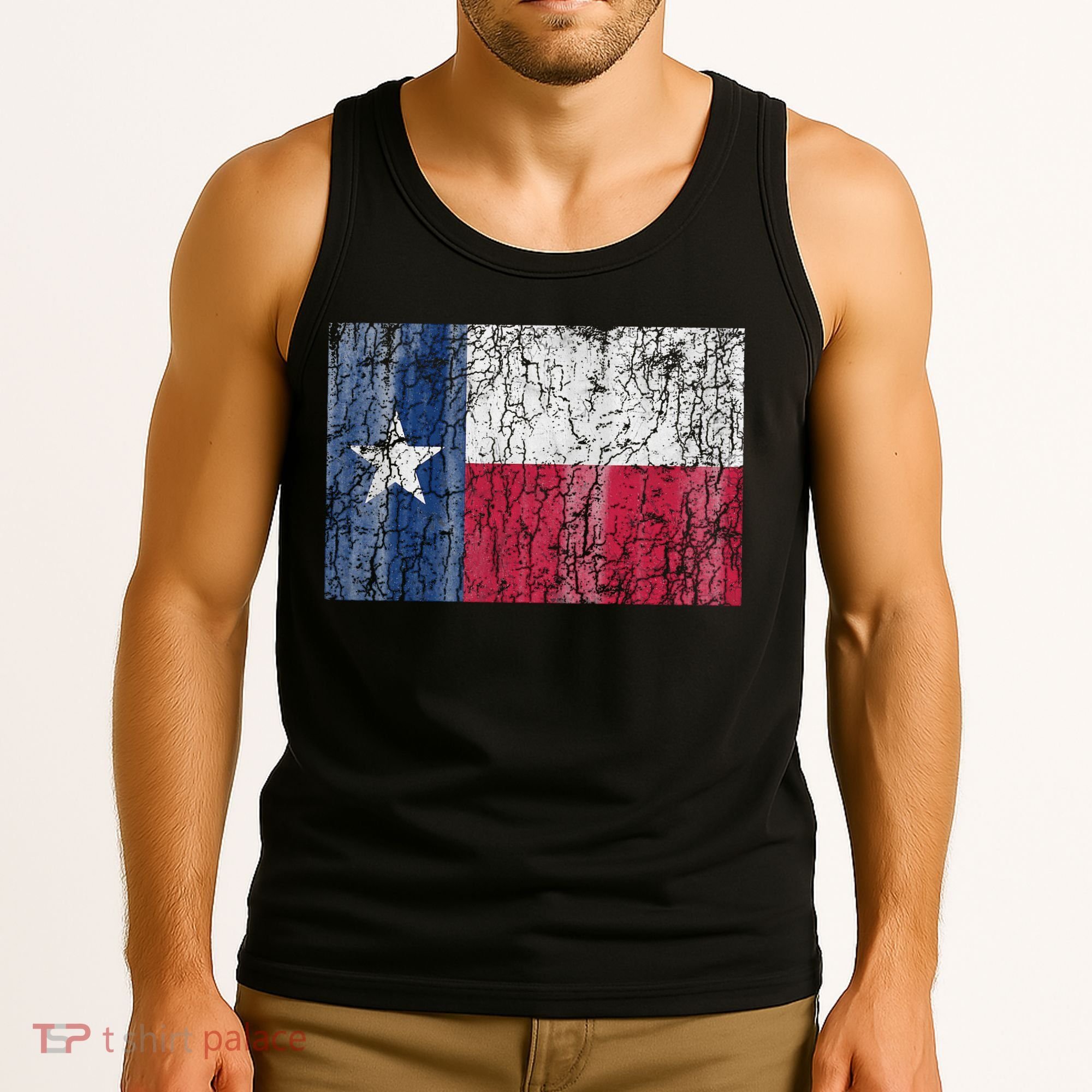 Patriotic Retro Flag Of Texas Tank Top