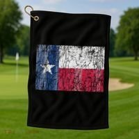 Patriotic Retro Flag Of Texas Golf Towel thumb 1