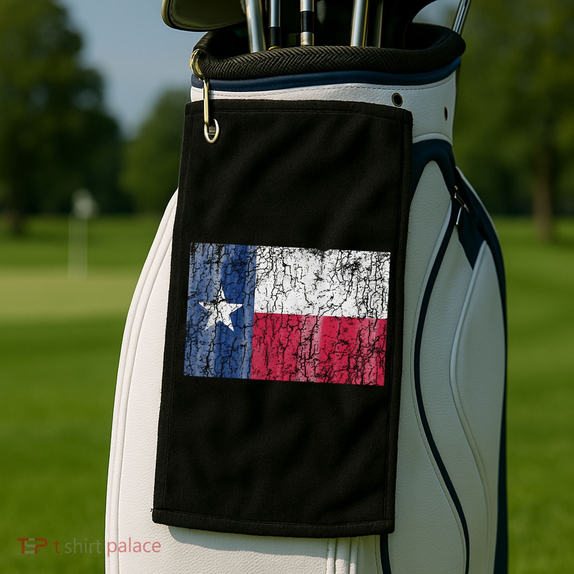 Patriotic Retro Flag Of Texas Golf Towel