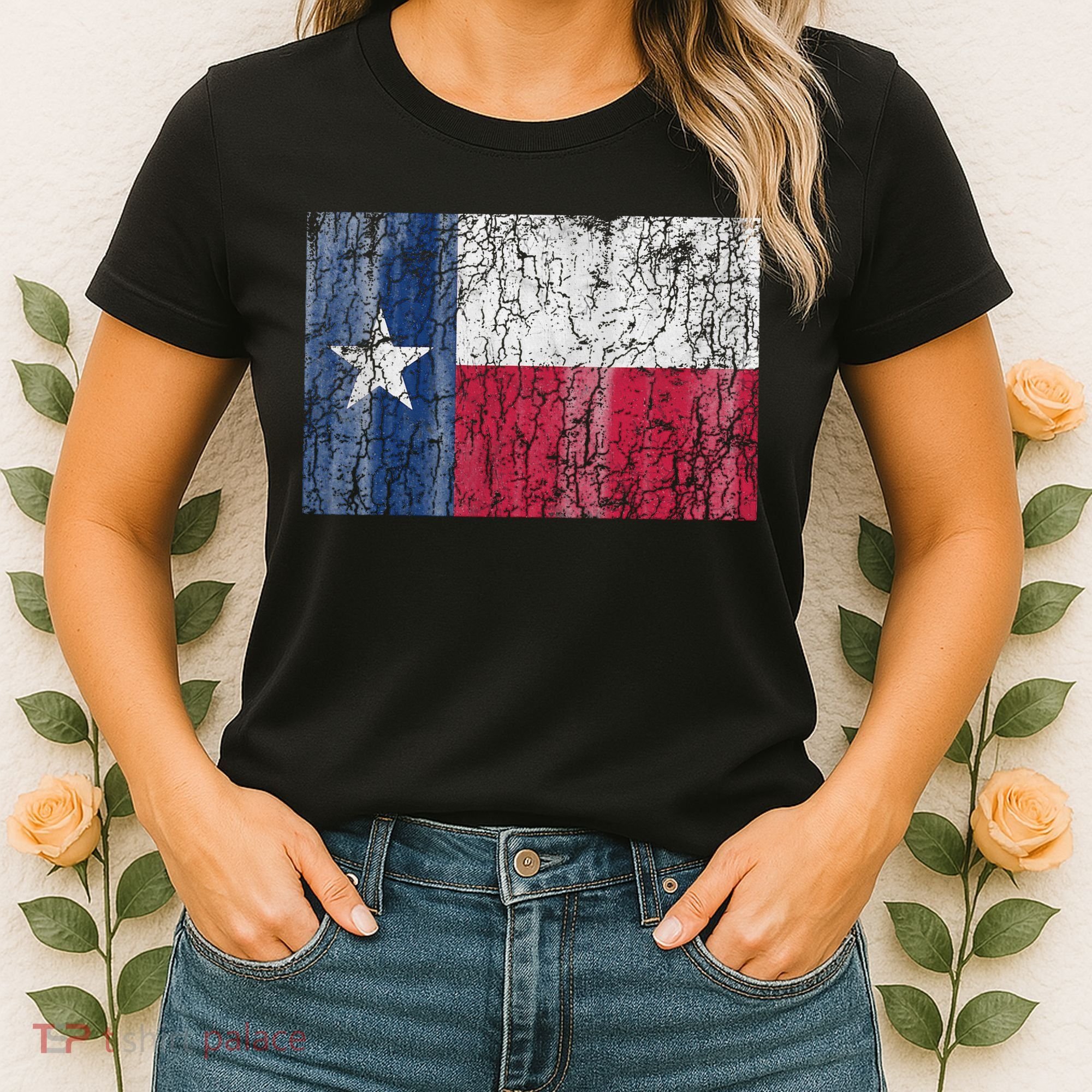 Patriotic Retro Flag Of Texas Women's T-Shirt