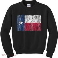 Patriotic Retro Flag Of Texas Kids Sweatshirt thumb 0