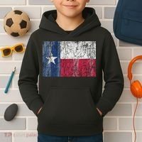 Patriotic Retro Flag Of Texas Kids Hoodie thumb 2