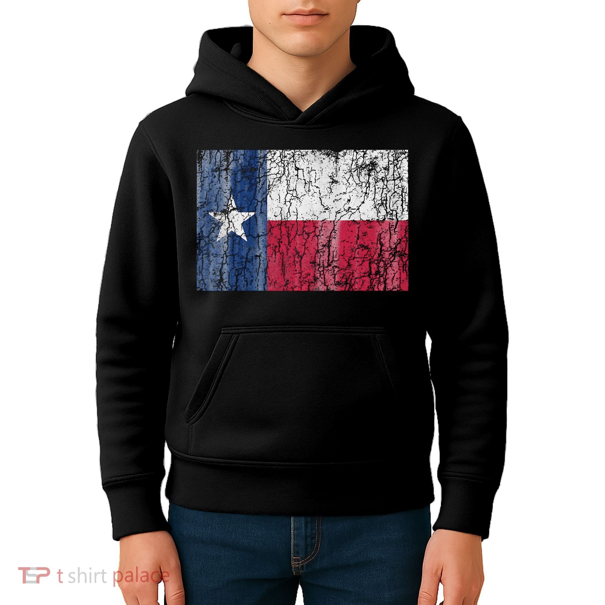 Patriotic Retro Flag Of Texas Kids Hoodie