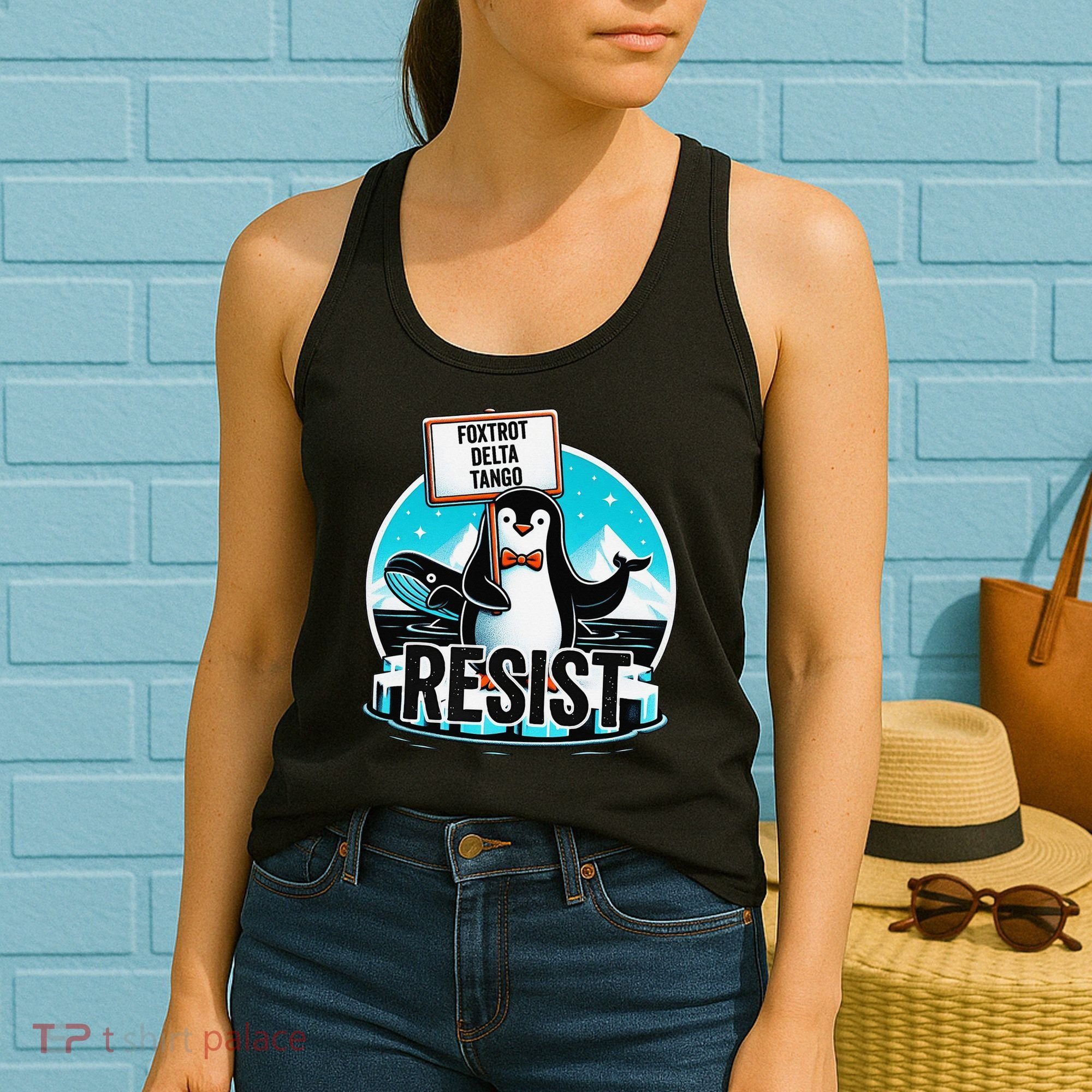 Penguin Resist Funny Foxtrots Deltas Tangos Women's Tank Top