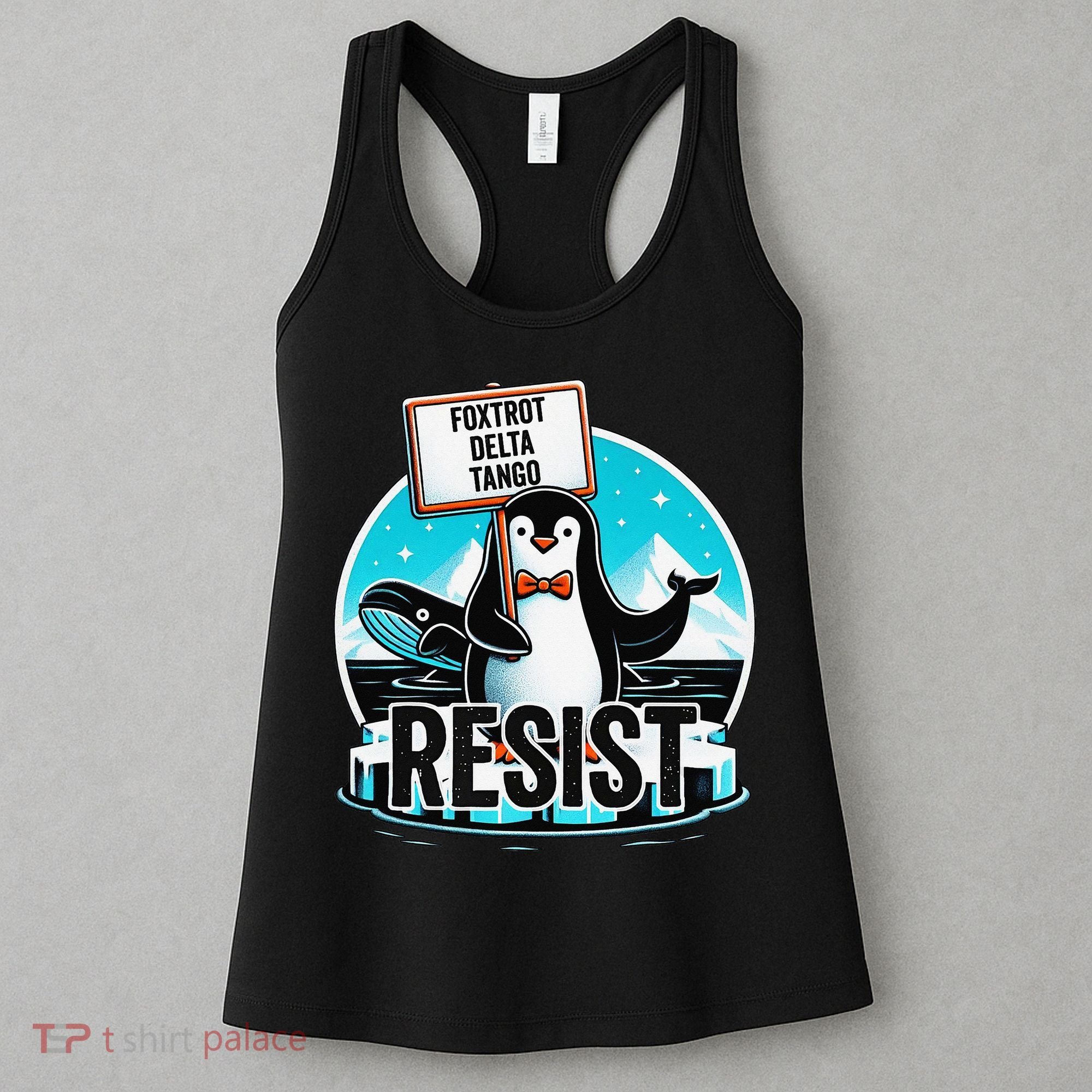Penguin Resist Funny Foxtrots Deltas Tangos Women's Tank Top