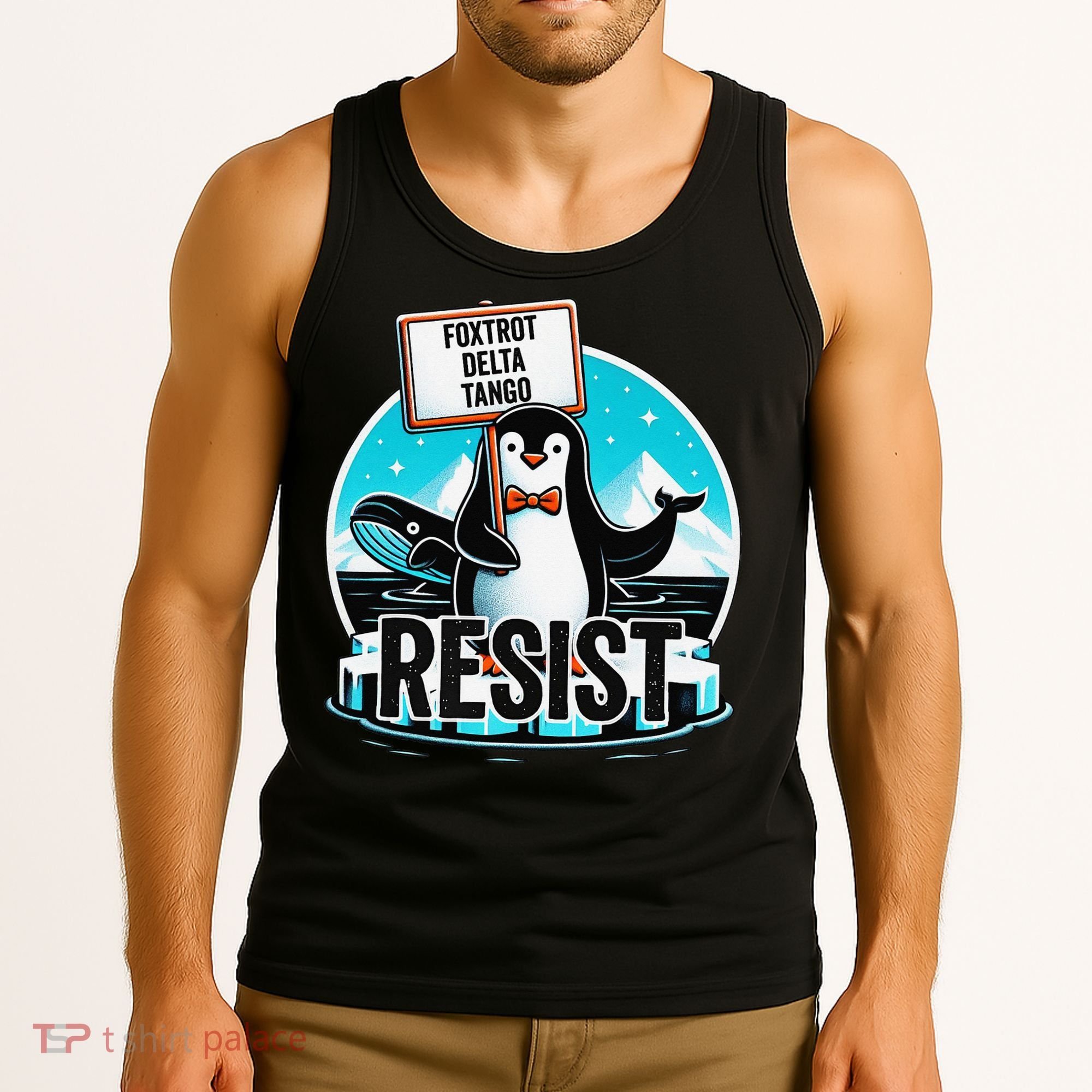 Penguin Resist Funny Foxtrots Deltas Tangos Tank Top