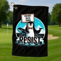 Penguin Resist Funny Foxtrots Deltas Tangos Golf Towel thumb 1