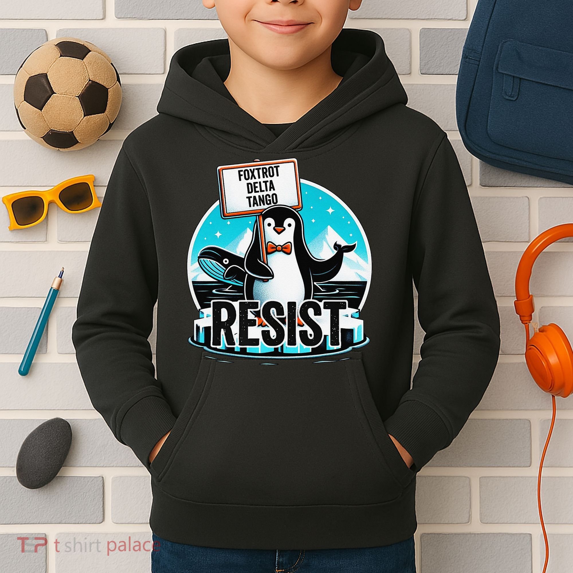 Penguin Resist Funny Foxtrots Deltas Tangos Kids Hoodie